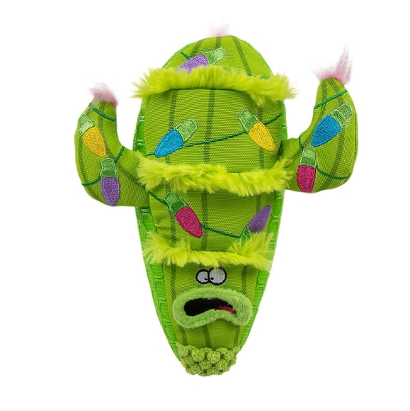goDog® Chew Guard Technology™ Holiday Cactus Dog Toy - Plush, Squeaker Brand New - Picture 1 of 12